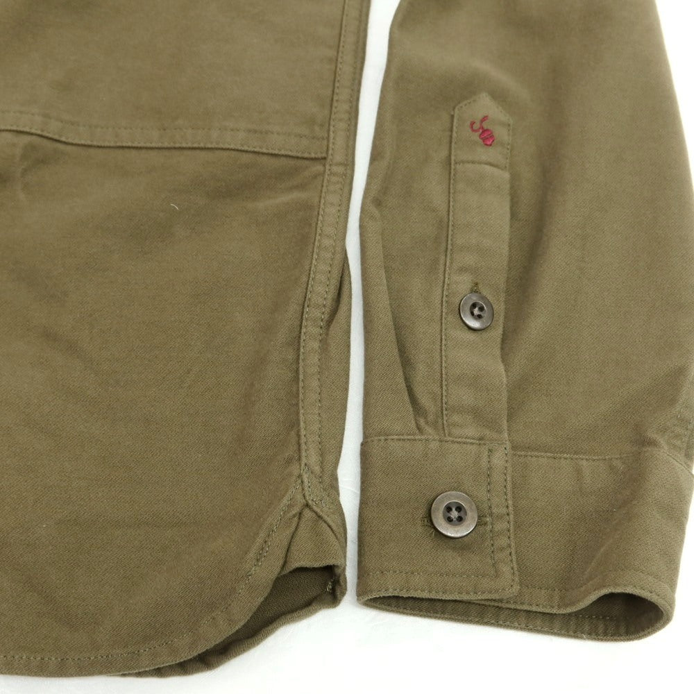 【新品】グランシャツ Glanshirt ストレッチ コットン  カジュアルシャツ オリーブ【 40 】【 状態ランクN 】【 メンズ 】