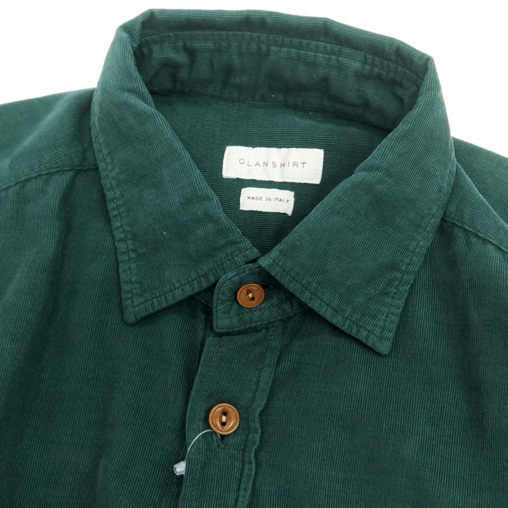【新品】グランシャツ Glanshirt コットン コーデュロイ カジュアルシャツ グリーン【 40 】【 状態ランクN 】【 メンズ 】