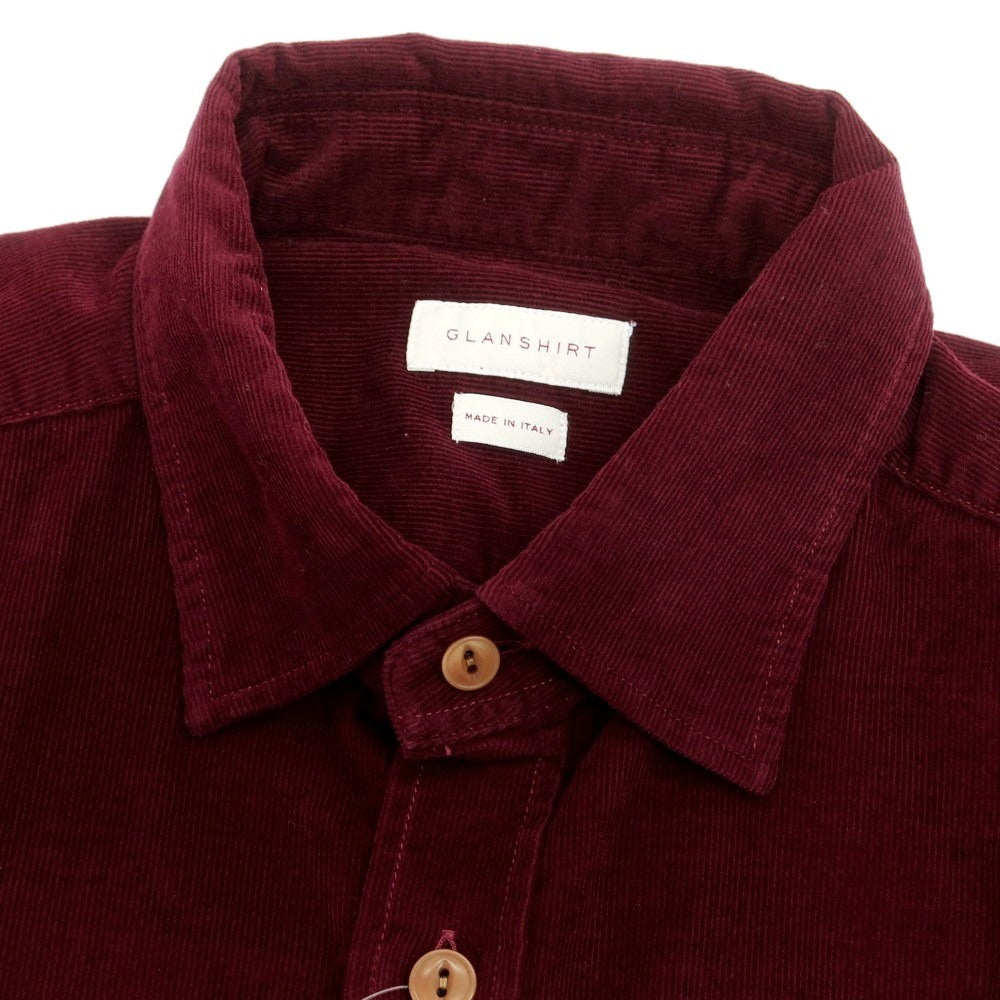 【新品】グランシャツ Glanshirt コットン コーデュロイ カジュアルシャツ ボルドー【 40 】【 状態ランクN 】【 メンズ 】