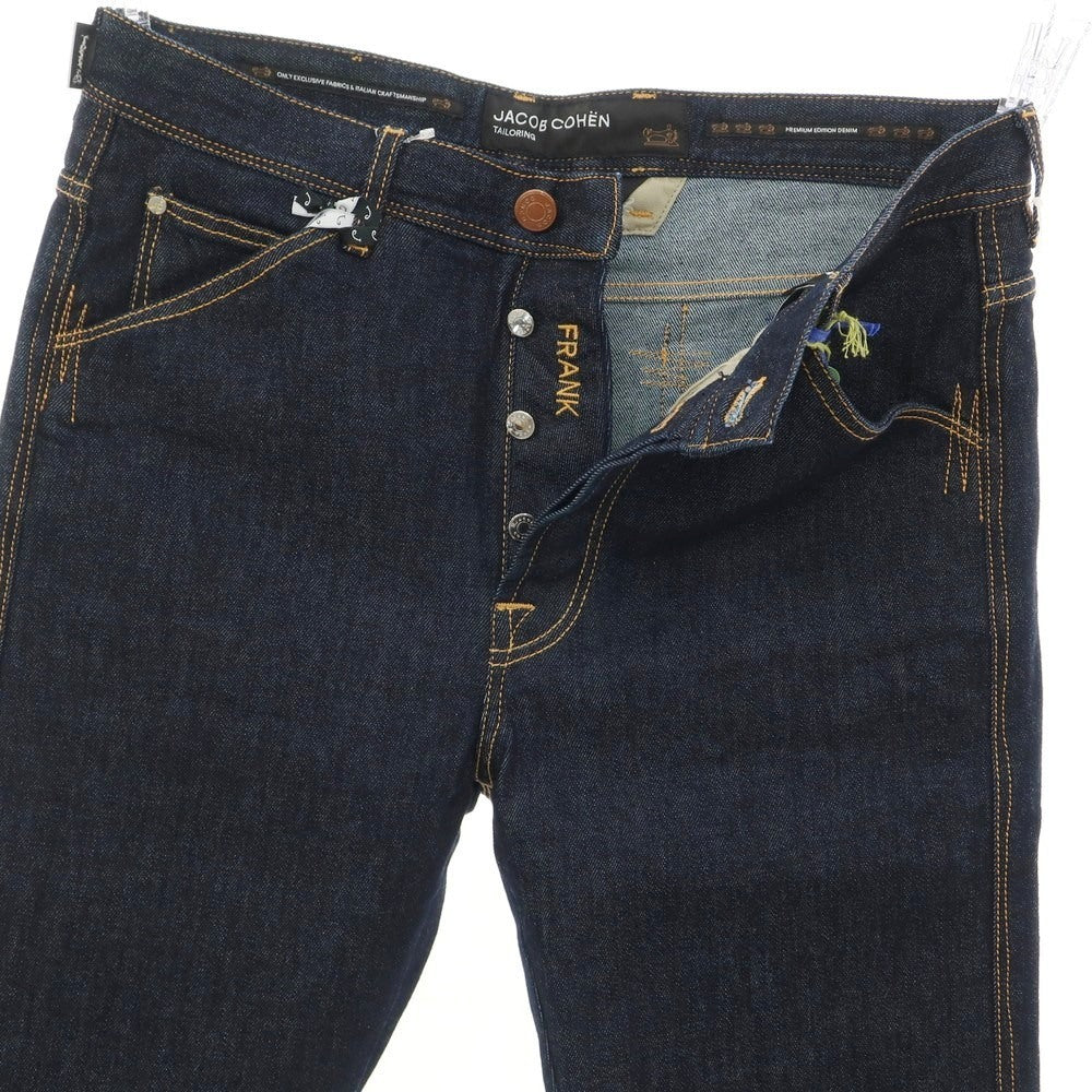 【新品】ヤコブコーエン JACOB COHEN FRANK ストレッチ コットンポリエステル ジーンズ デニムパンツ ネイビー【 34 】【 状態ランクN 】【 メンズ 】