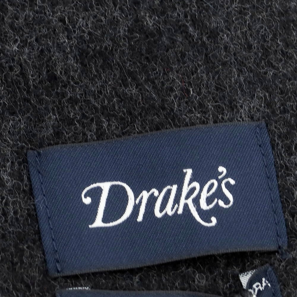 【新品】ドレイクス DRAKES ウールアンゴラ マフラー チャコールグレー【 状態ランクN 】【 メンズ 】