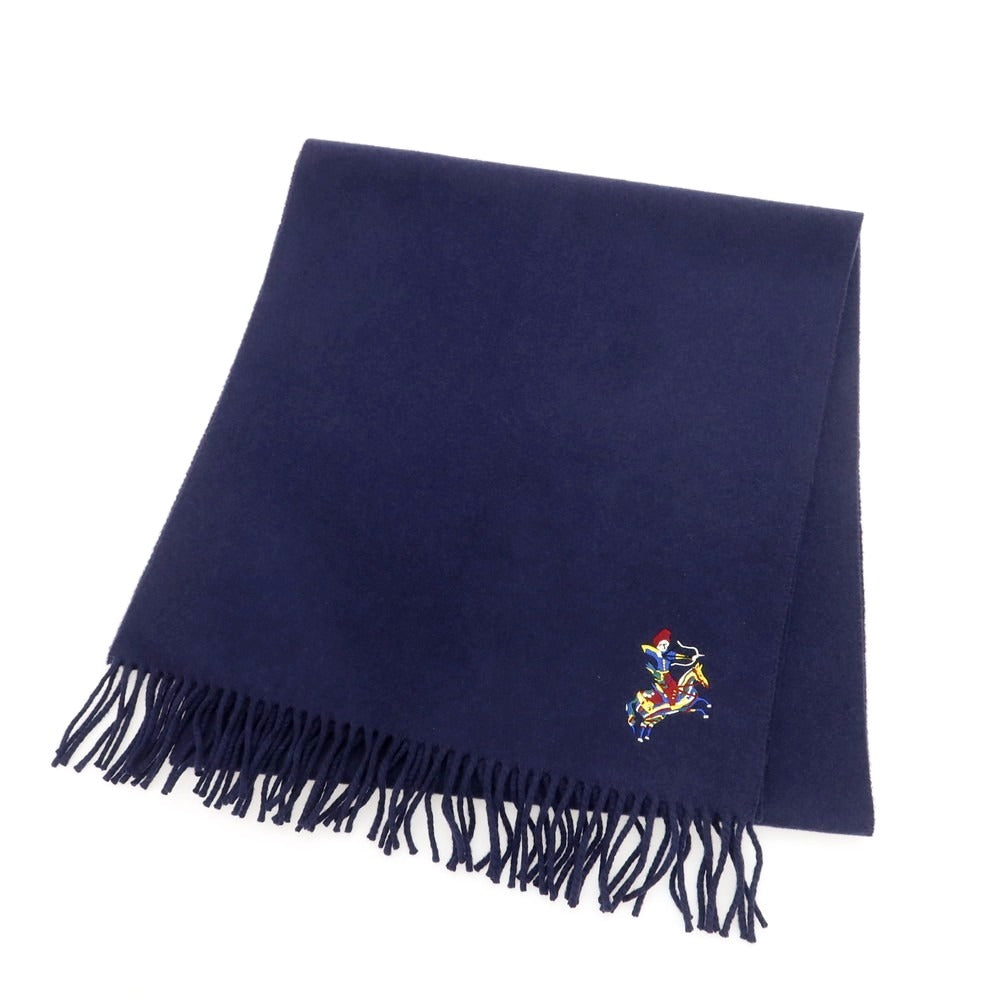 【新品】ドレイクス DRAKES ウールカシミヤ マフラー ネイビー【 状態ランクN 】【 メンズ 】