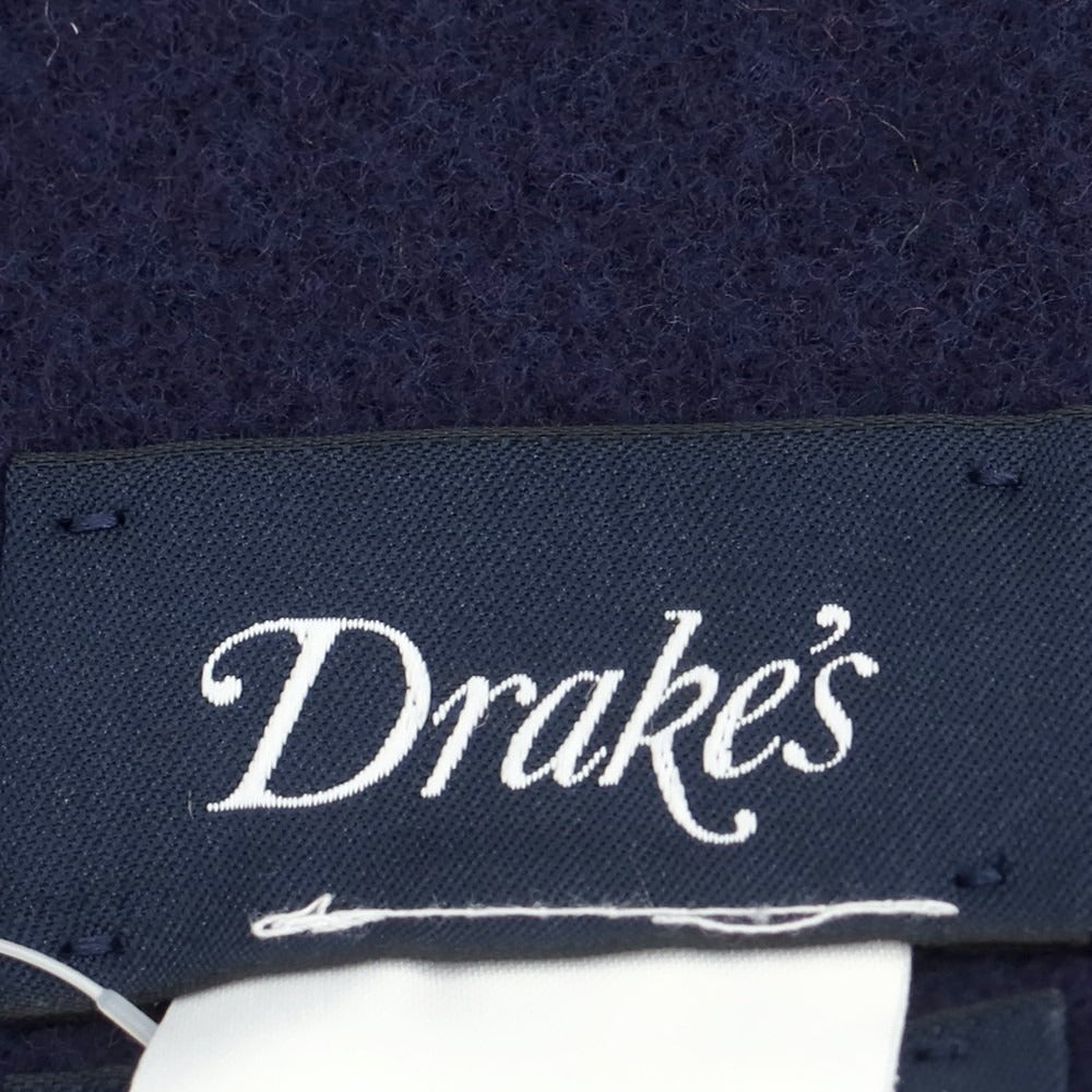 【新品】ドレイクス DRAKES ウールカシミヤ マフラー ネイビー【 状態ランクN 】【 メンズ 】