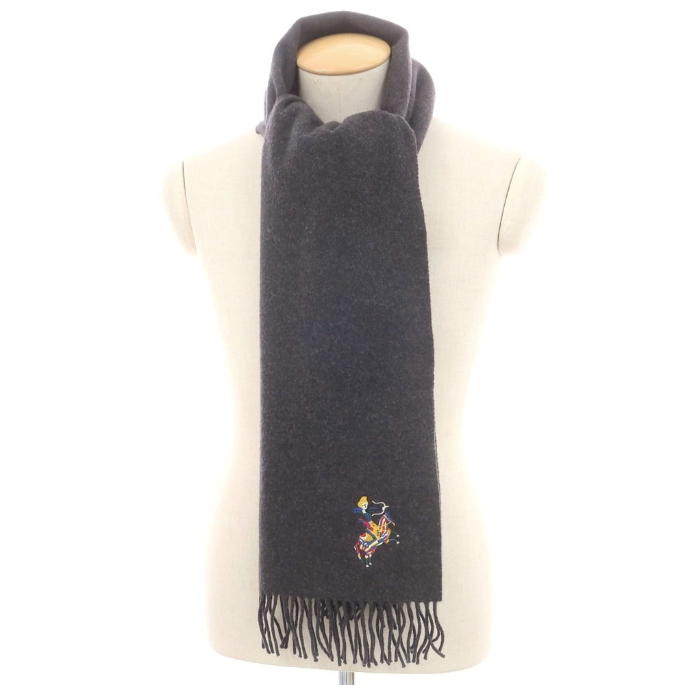 【新品】ドレイクス DRAKES ウールカシミヤ マフラー チャコールグレー【 状態ランクN 】【 メンズ 】