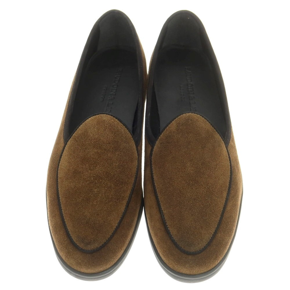 【新品】ボードインアンドランジ Baudoin & Lange スエード スリッポン ベルジャンシューズ ダークカーキ【 40 】【 状態ランクN 】【 メンズ 】