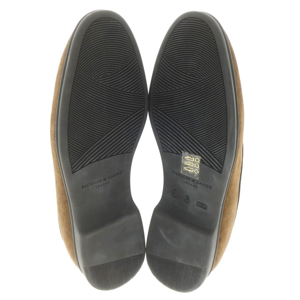 【新品】ボードインアンドランジ Baudoin & Lange スエード スリッポン ベルジャンシューズ ダークカーキ【 40 】【 状態ランクN 】【 メンズ 】