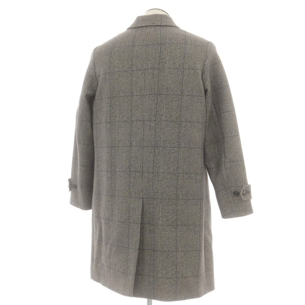 【中古】チルコロ1901 CIRCOLO 1901 コットン ジャージー チェック ステンカラーコート グレーxベージュ【 50 】【 状態ランクB 】【 メンズ 】