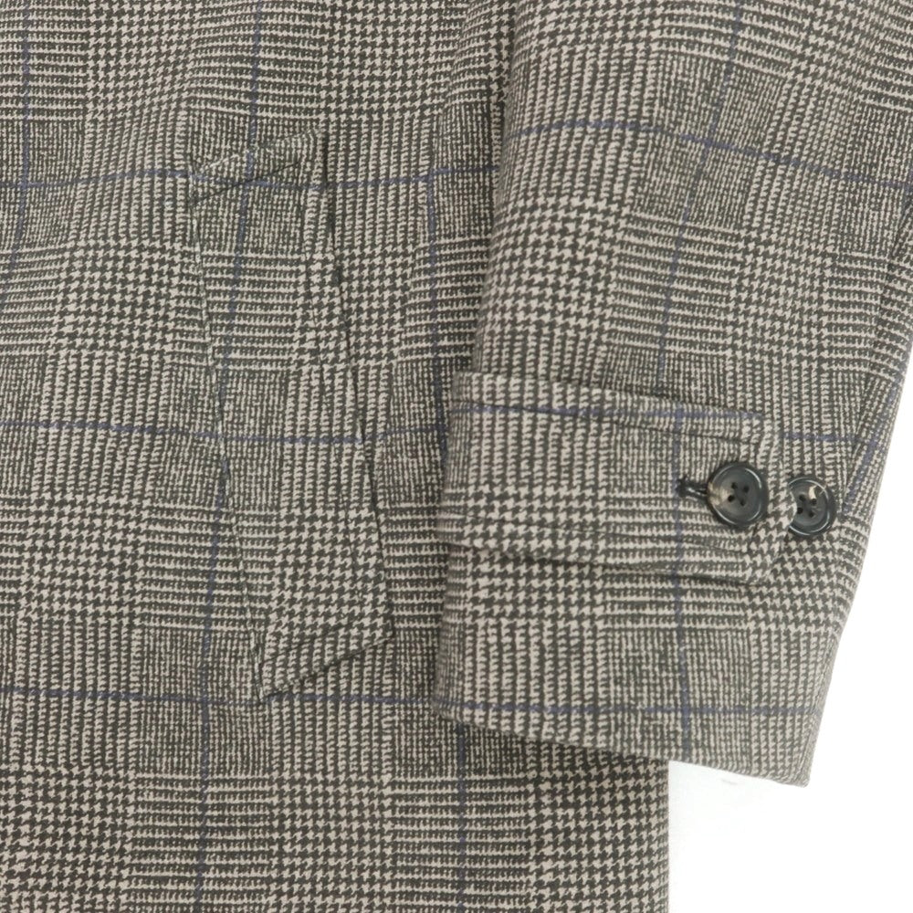【中古】チルコロ1901 CIRCOLO 1901 コットン ジャージー チェック ステンカラーコート グレーxベージュ【 50 】【 状態ランクB 】【 メンズ 】