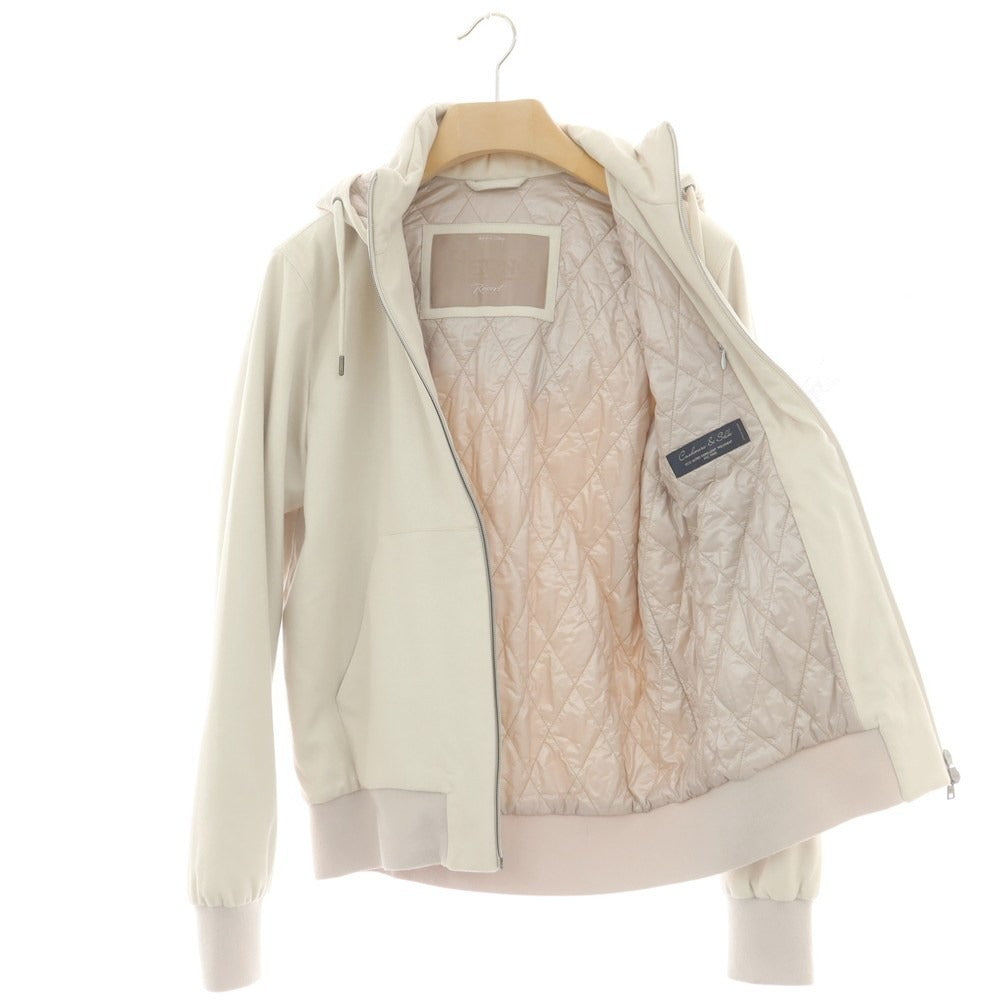 【中古】ヘルノ Herno シルクカシミヤ ダブルジップ フーデッド 中綿ブルゾン ライトベージュ【 46 】【 状態ランクA 】【 メンズ 】