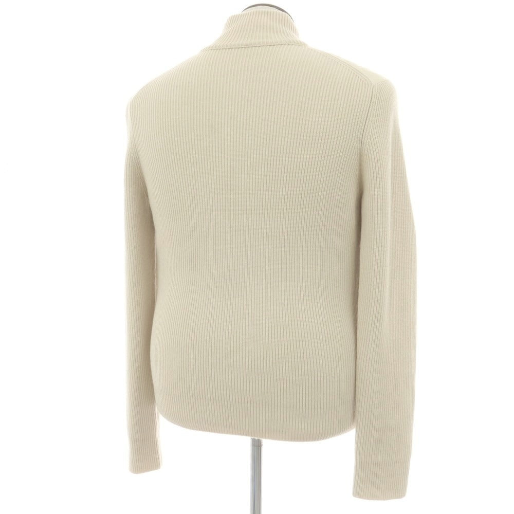 【中古】モンクレール MONCLER ニット ダブルジップ ダウンジャケット アイボリーxベージュ【 L 】【 状態ランクB 】【 メンズ 】