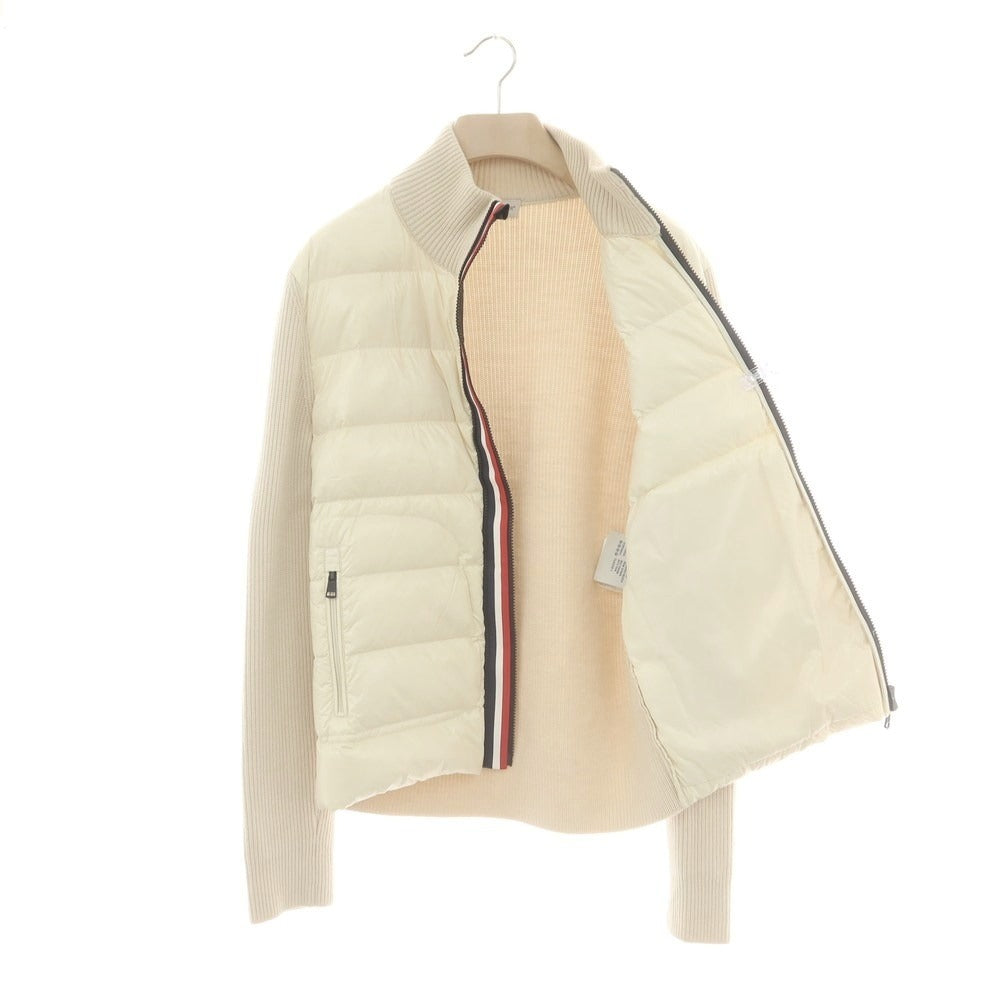 【中古】モンクレール MONCLER ニット ダブルジップ ダウンジャケット アイボリーxベージュ【 L 】【 状態ランクB 】【 メンズ 】