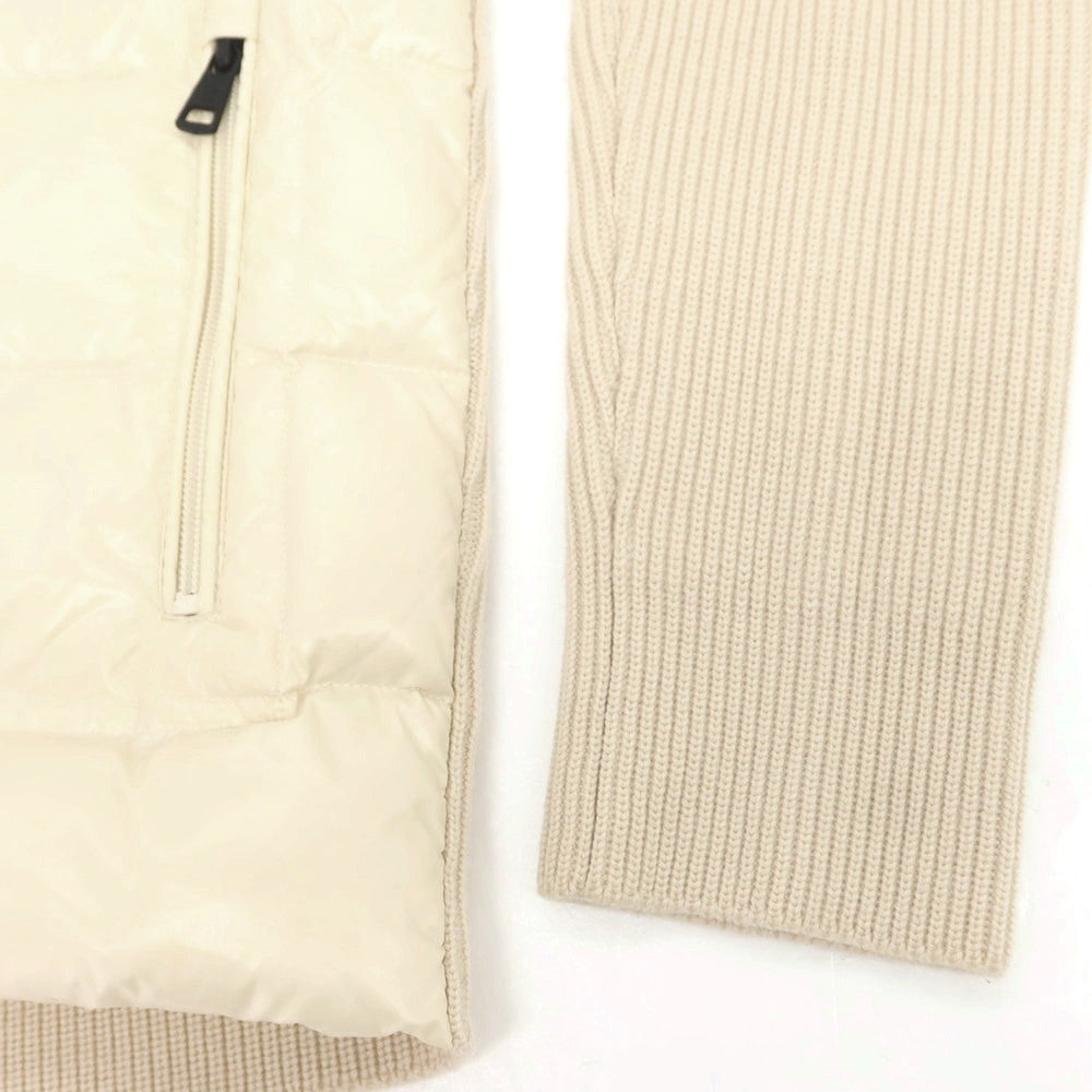 【中古】モンクレール MONCLER ニット ダブルジップ ダウンジャケット アイボリーxベージュ【 L 】【 状態ランクB 】【 メンズ 】