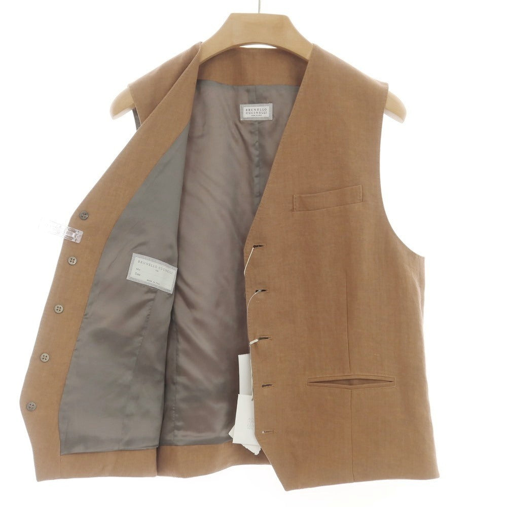 【中古】ブルネロクチネリ Brunello Cucinelli リネン ジレ ベスト ライトブラウン【 52 】【 状態ランクA 】【 メンズ 】
