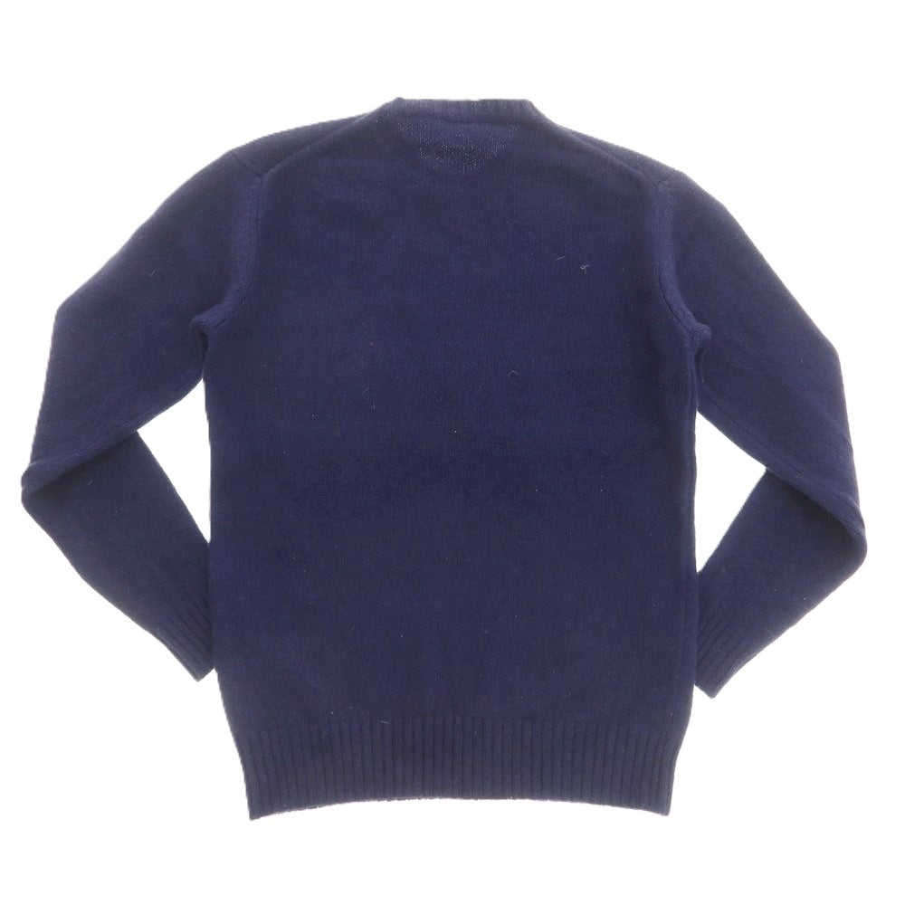 【中古】アレッサンドロルッピ Alessandro Luppi ウール クルーネック プルオーバーニット ネイビー【 50 】【 状態ランクD 】【 メンズ 】