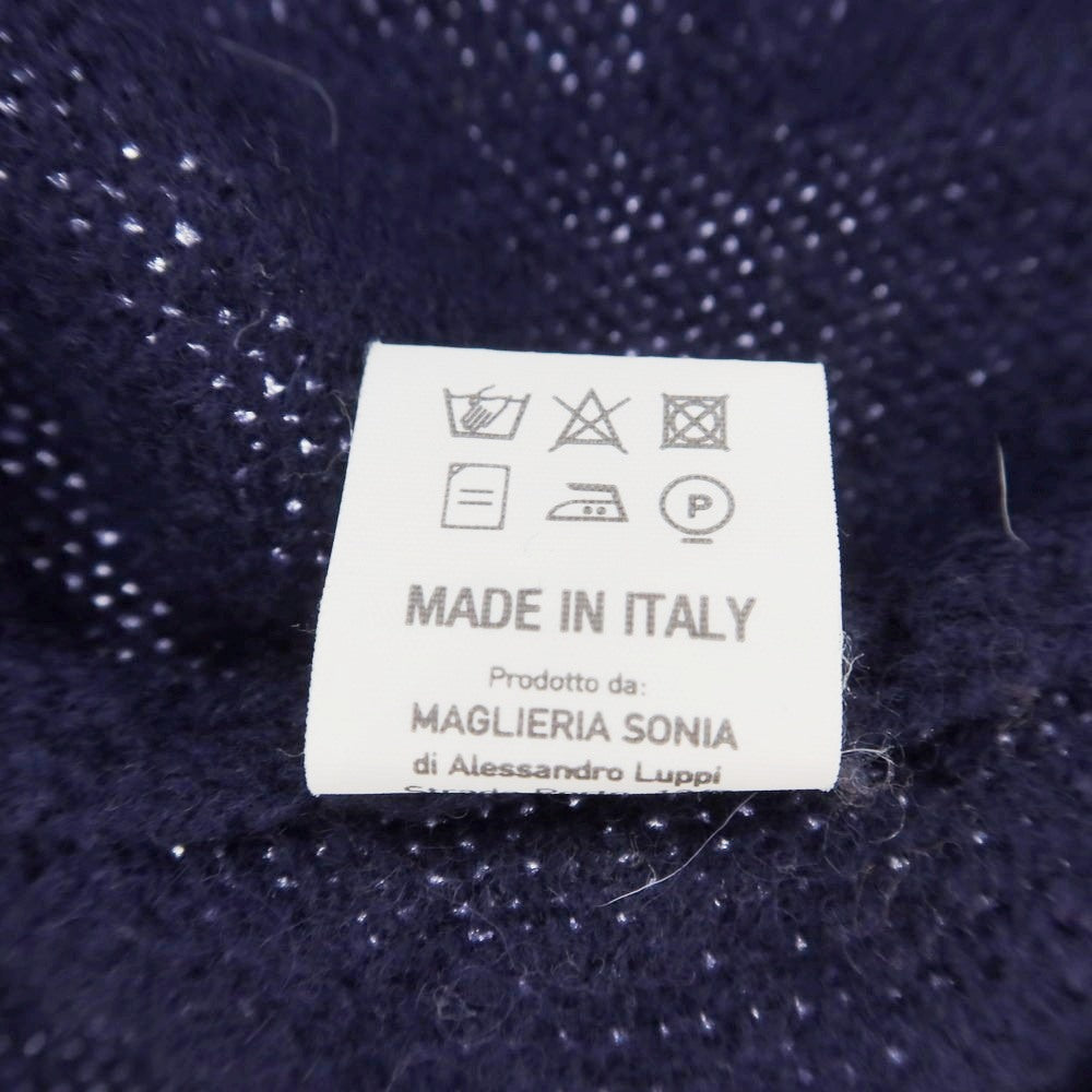 【中古】アレッサンドロルッピ Alessandro Luppi ウール クルーネック プルオーバーニット ネイビー【 50 】【 状態ランクD 】【 メンズ 】