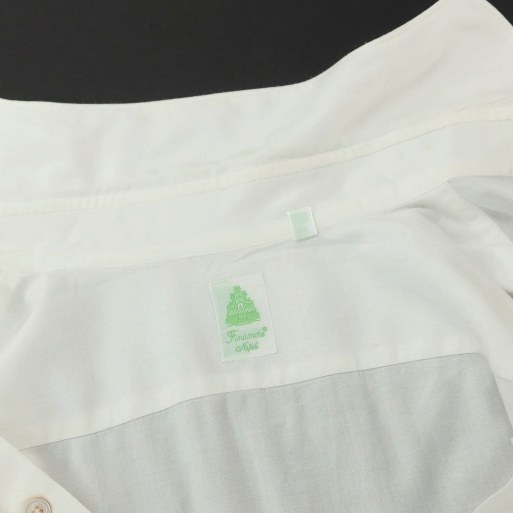 【中古】フィナモレ Finamore コットン ホリゾンタルカラー ドレスシャツ ホワイト【 39 】【 状態ランクC 】【 メンズ 】