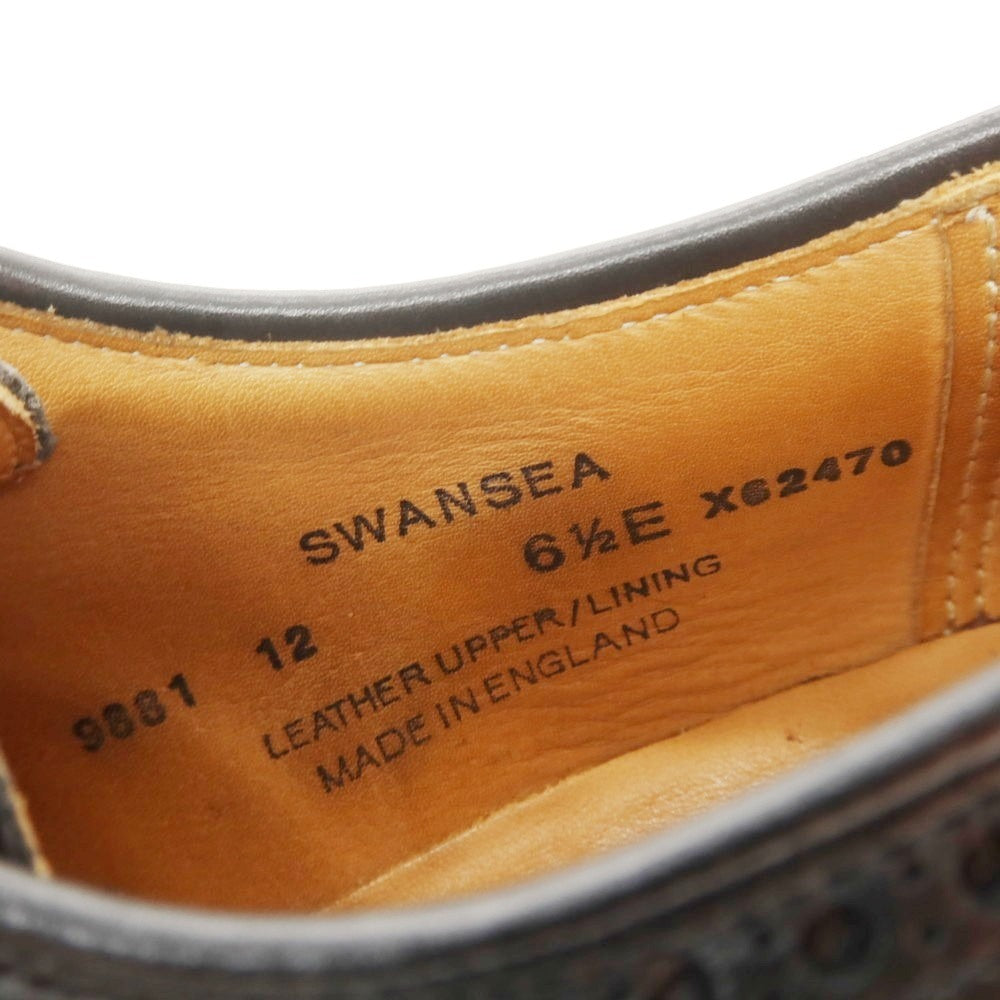 【中古】クロケットアンドジョーンズ CROCKETT&JONES SWANSEA ウイングチップ ドレスシューズ ブラック【 6 1/2E 】【 状態ランクB 】【 メンズ 】