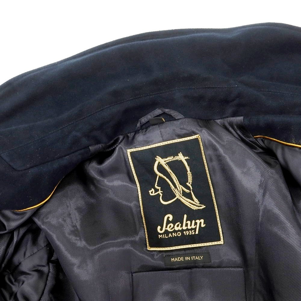 【中古】シーラップ Sealup MAESTRALE モールスキンコットン ピーコート ネイビー【 48 】【 状態ランクC 】【 メンズ 】