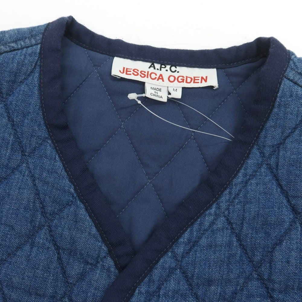 【中古】アーペーセー A.P.C. × JESSICA OGDEN キルティング 中綿ブルゾン ブルー【 M 】【 状態ランクC 】【 メンズ 】