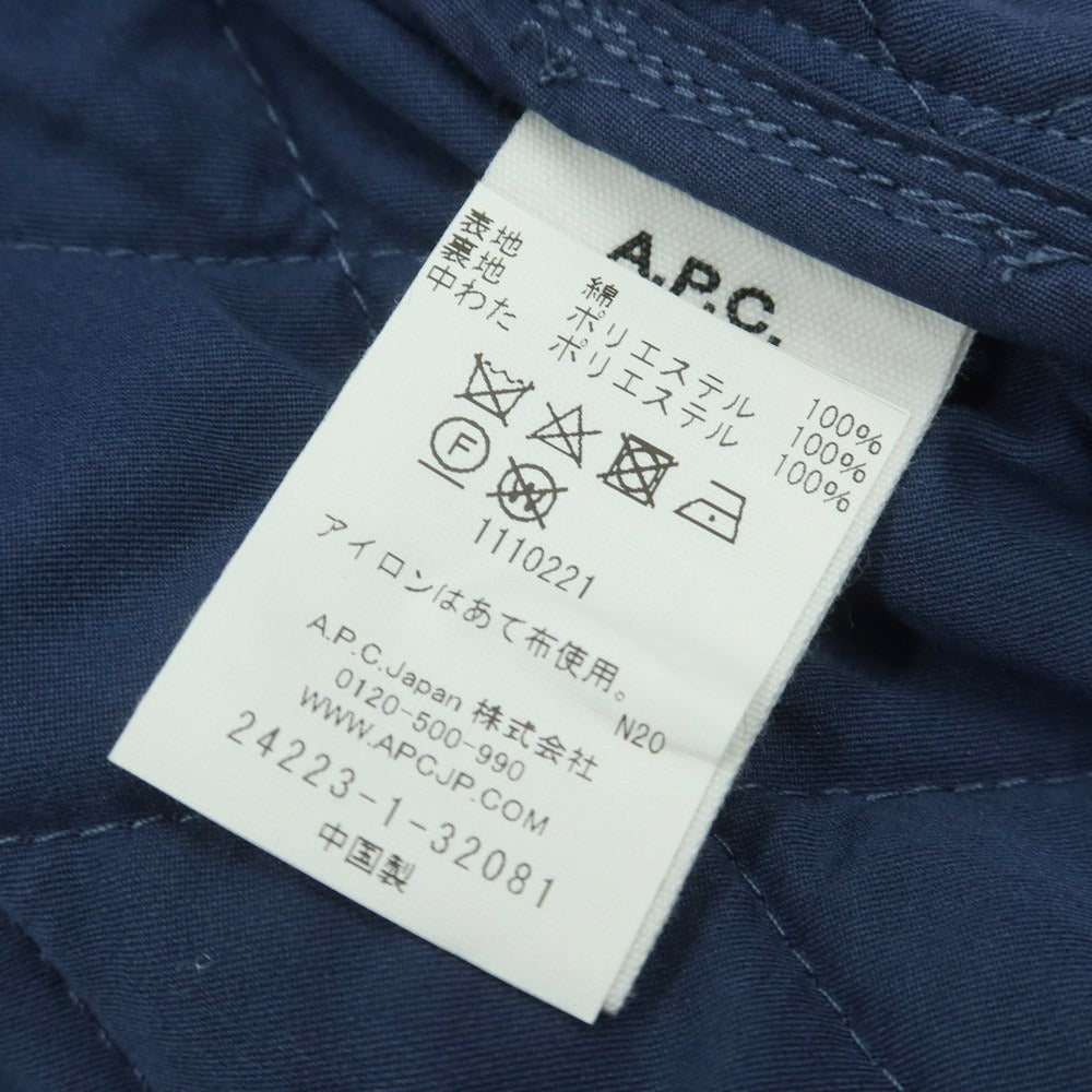 【中古】アーペーセー A.P.C. × JESSICA OGDEN キルティング 中綿ブルゾン ブルー【 M 】【 状態ランクC 】【 メンズ 】