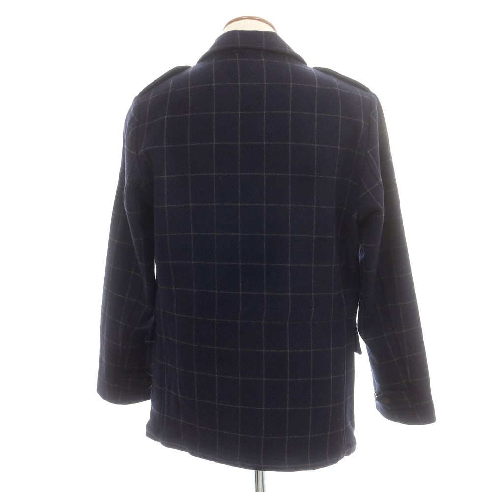【中古】ボリオリ BOGLIOLI ウール チェック ミリタリージャケット ネイビーxグレー【 48 】【 状態ランクB 】【 メンズ 】