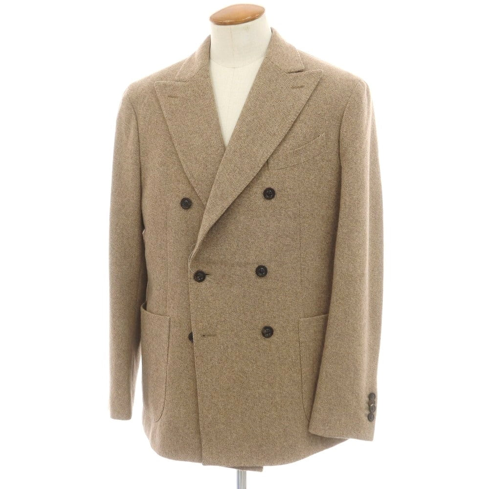 【中古】ボリオリ BOGLIOLI K.JACKET ウールカシミヤ ダブル 6B テーラードジャケット ベージュ【 48 】【 状態ランクB 】【 メンズ 】