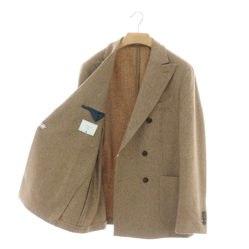 【中古】ボリオリ BOGLIOLI K.JACKET ウールカシミヤ ダブル 6B テーラードジャケット ベージュ【 48 】【 状態ランクB 】【 メンズ 】