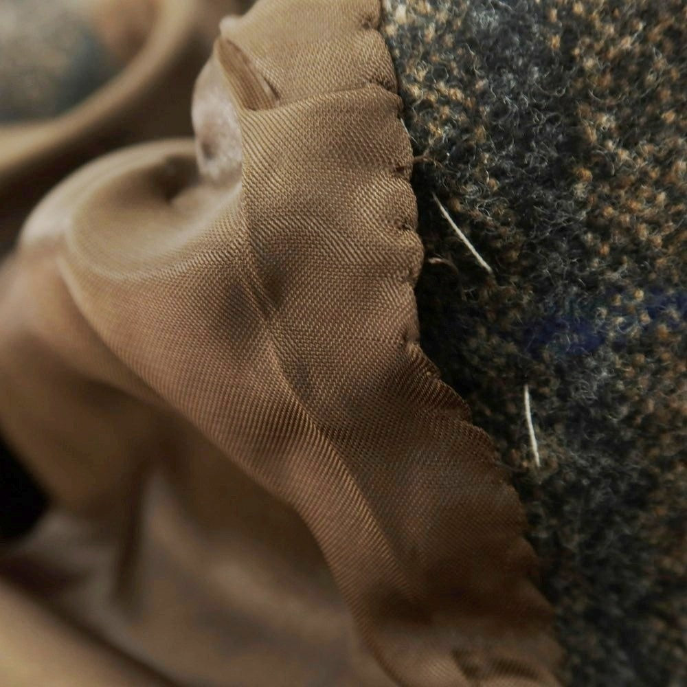 【中古】ジアーボ ガボ Gabo TOTO ウールナイロン ウィンドウペーンチェック 3B テーラードジャケット ブラウン系xネイビー【 48 】【 状態ランクB 】【 メンズ 】