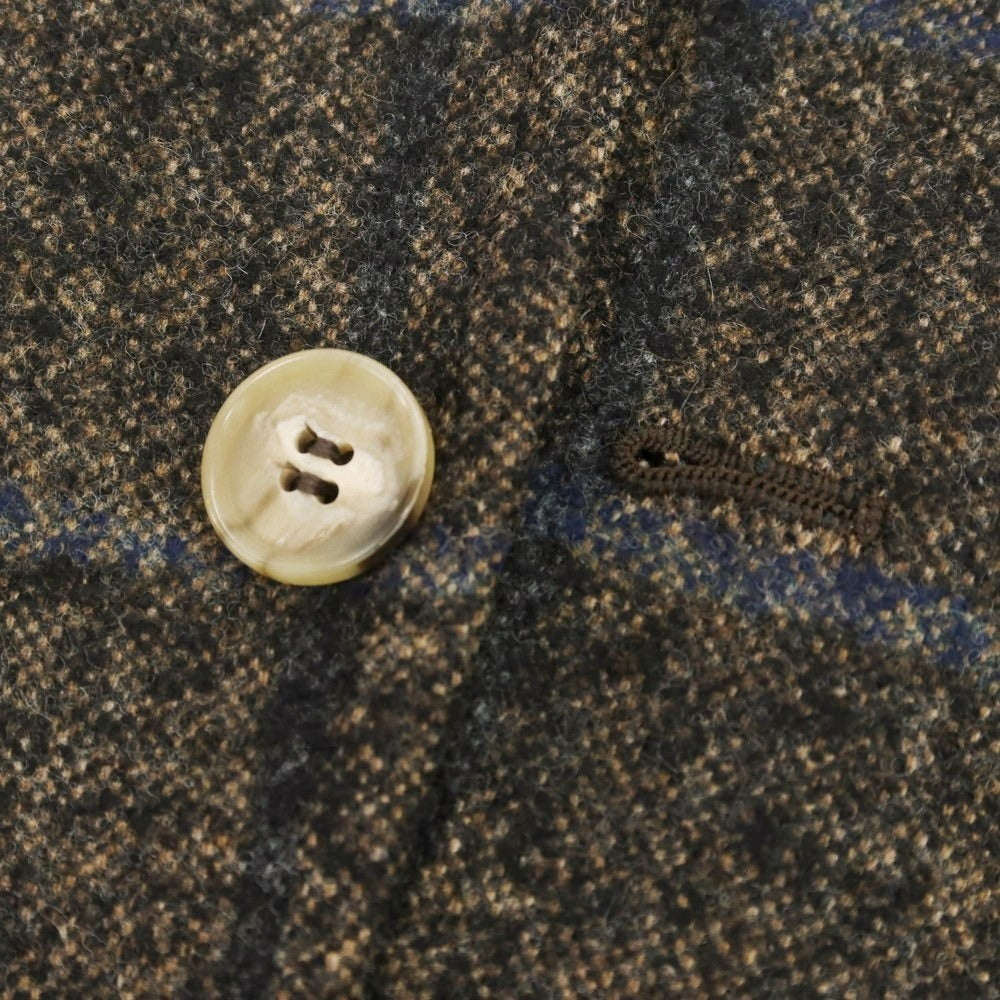 【中古】ジアーボ ガボ Gabo TOTO ウールナイロン ウィンドウペーンチェック 3B テーラードジャケット ブラウン系xネイビー【 48 】【 状態ランクB 】【 メンズ 】