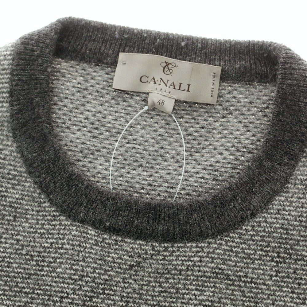 【中古】カナーリ CANALI カシミヤ クルーネック プルオーバーニット グレー【 48 】【 状態ランクB 】【 メンズ 】