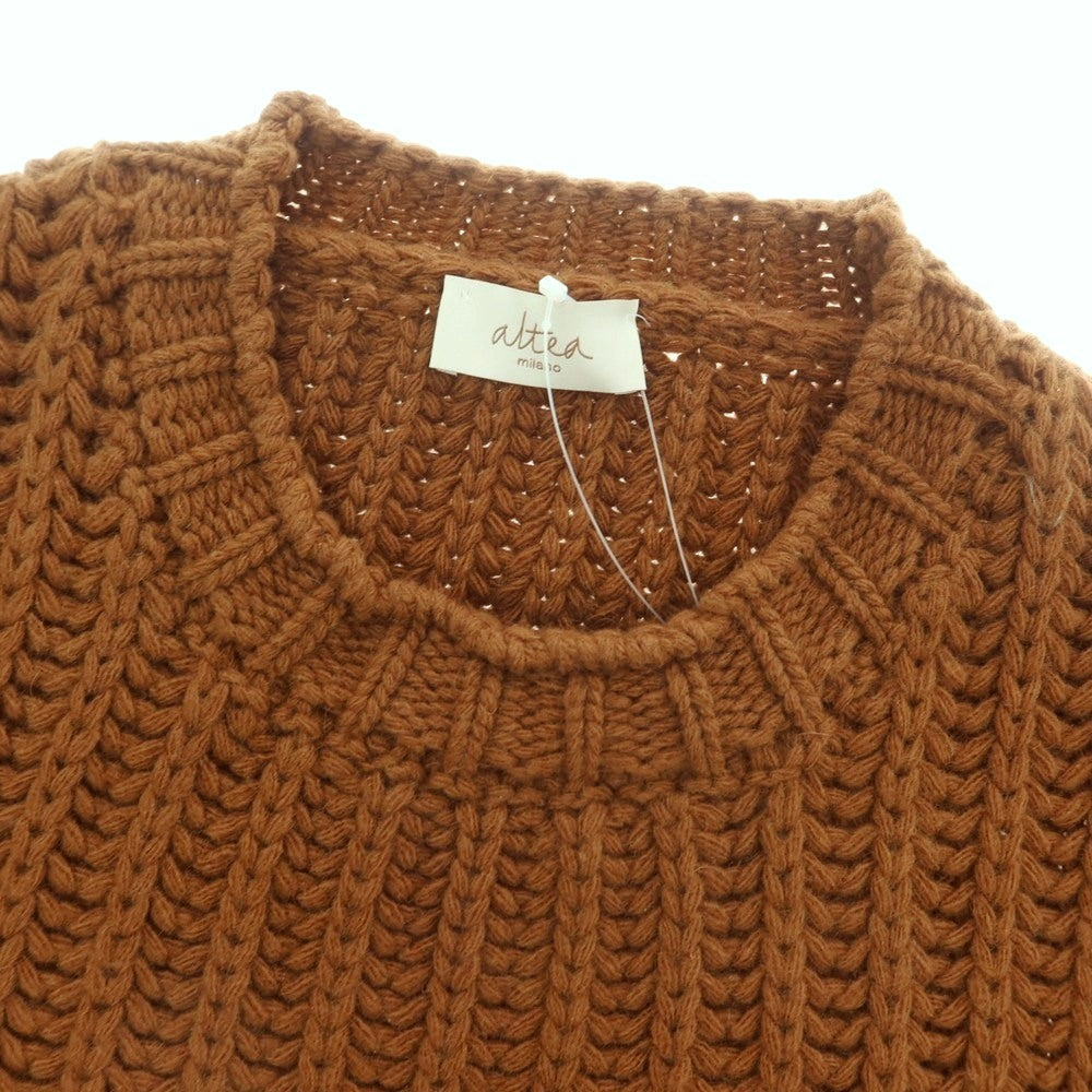 【中古】アルテア Altea ローゲージ ウール クルーネック プルオーバーニット ブラウン【 L 】【 状態ランクB 】【 メンズ 】
