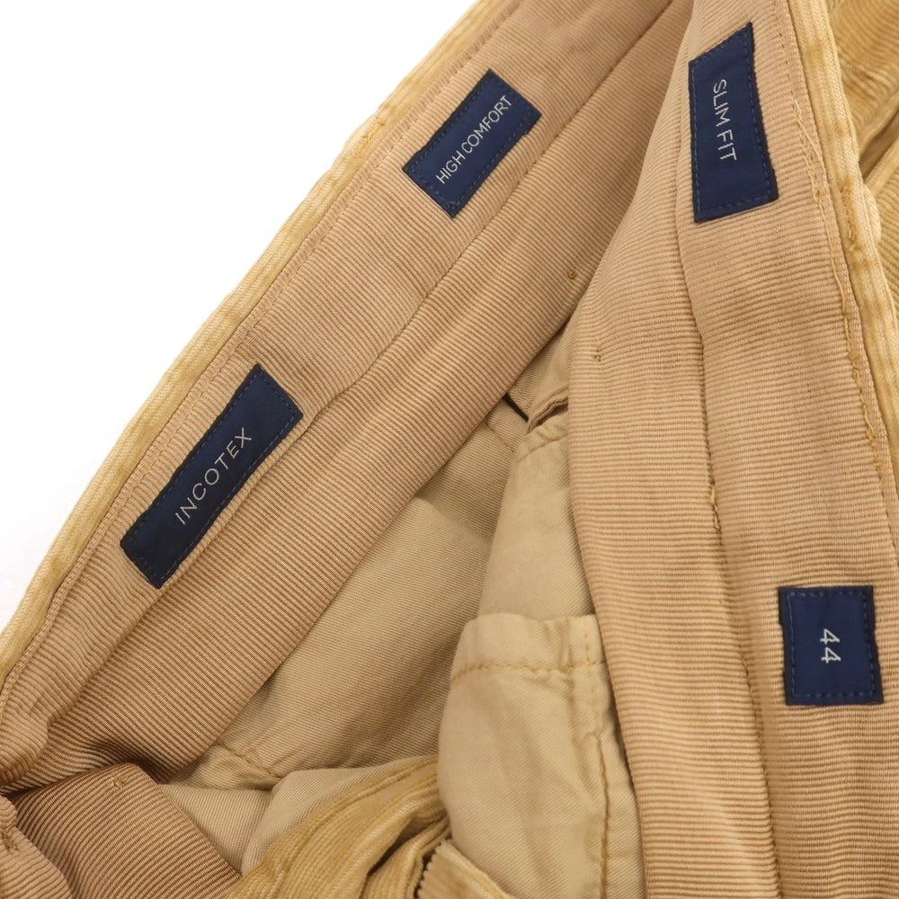 【中古】インコテックス INCOTEX ストレッチ コットン 細畝 コーデュロイパンツ キャメルべージュ系【 44 】【 状態ランクA 】【 メンズ 】
