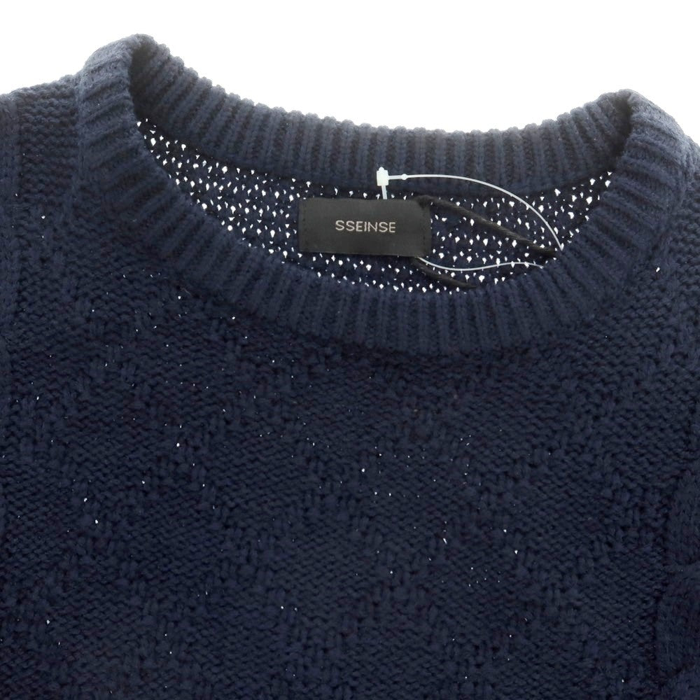 【新品】センス SSEINSE アクリル クルーネック プルオーバーニット ネイビー【 S 】【 状態ランクN 】【 メンズ 】