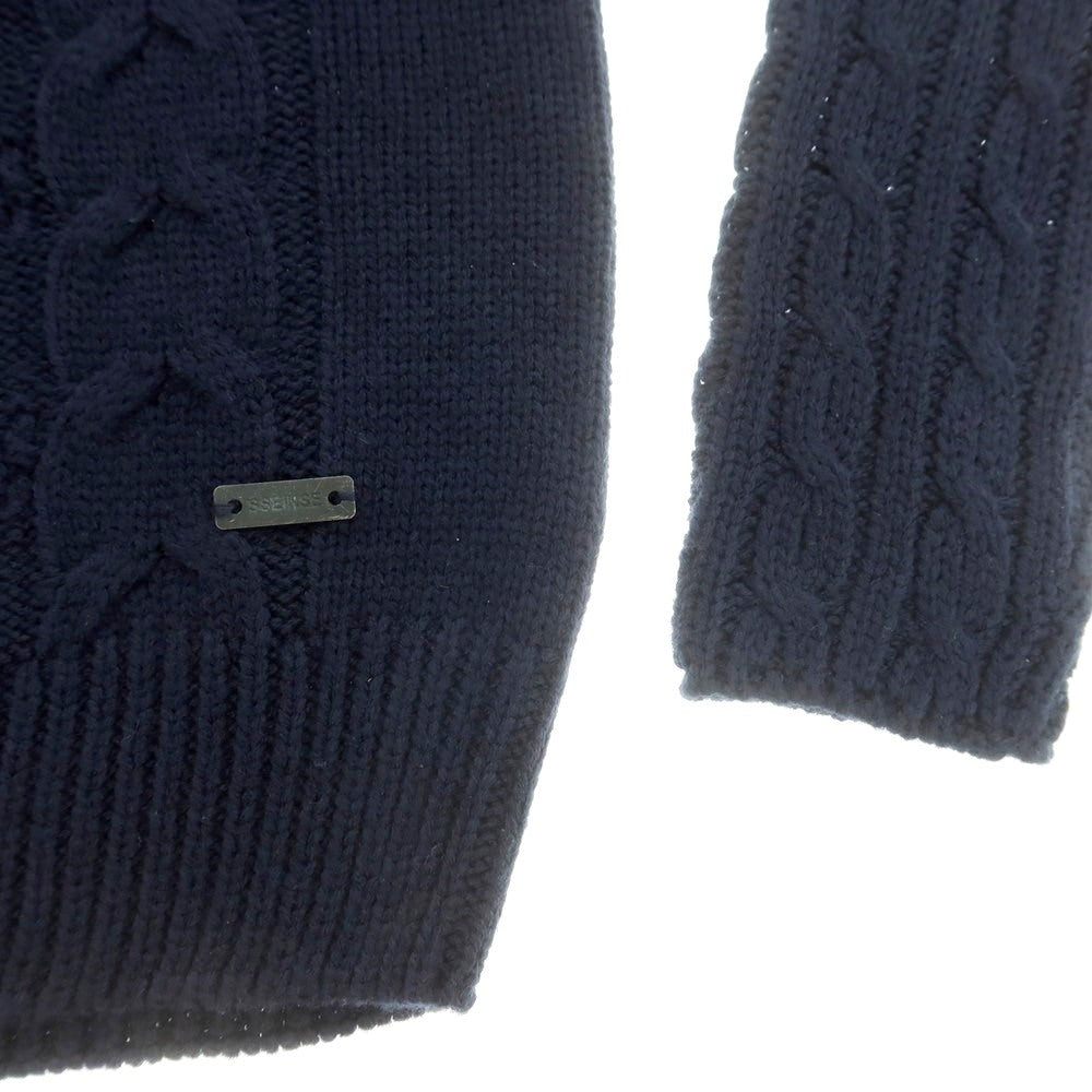 【新品】センス SSEINSE アクリル クルーネック プルオーバーニット ネイビー【 S 】【 状態ランクN 】【 メンズ 】