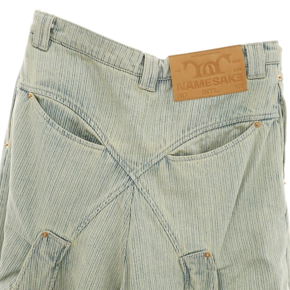 【中古】ネームセイク NAMESAKE BILLIE BIBS DENIM PANTS コットン デニムパンツ ブルー【 S 】【 状態ランクA 】【 メンズ 】