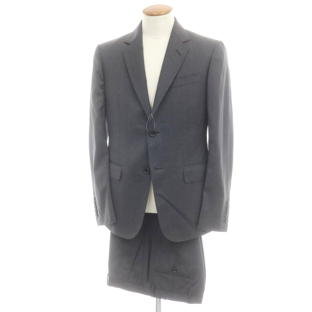 【中古】グッチ GUCCI ヘリンボーン織ウール 2つボタンスーツ ダークグレー【 48 】【 状態ランクC 】【 メンズ 】