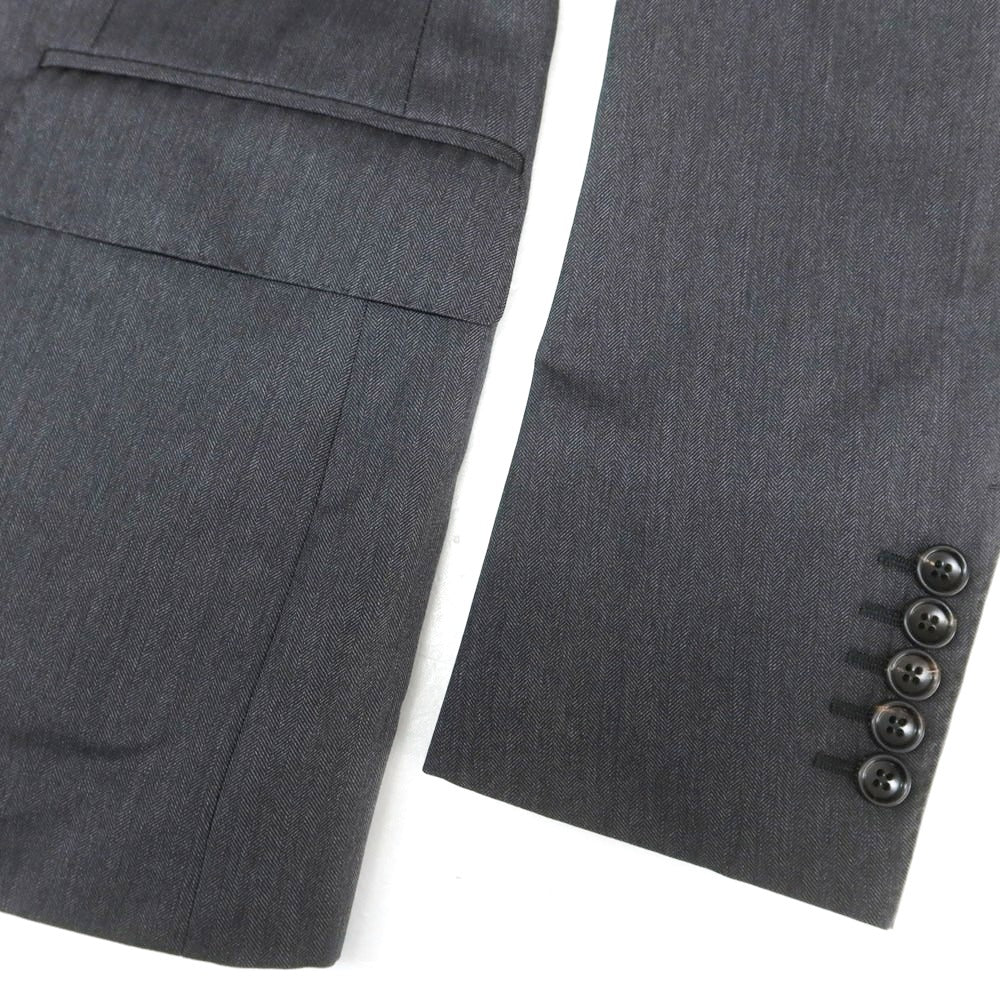 【中古】グッチ GUCCI ヘリンボーン織ウール 2つボタンスーツ ダークグレー【 48 】【 状態ランクC 】【 メンズ 】