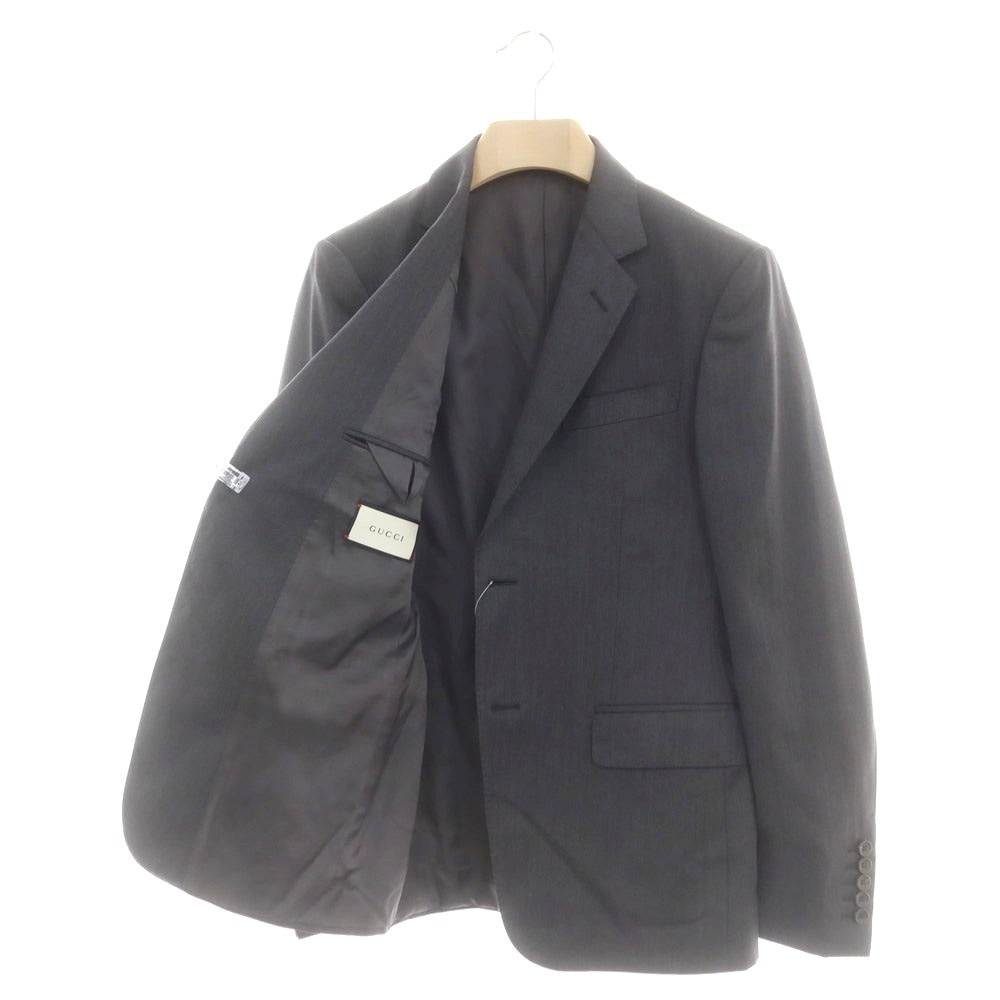 【中古】グッチ GUCCI ヘリンボーン織ウール 2つボタンスーツ ダークグレー【 48 】【 状態ランクC 】【 メンズ 】