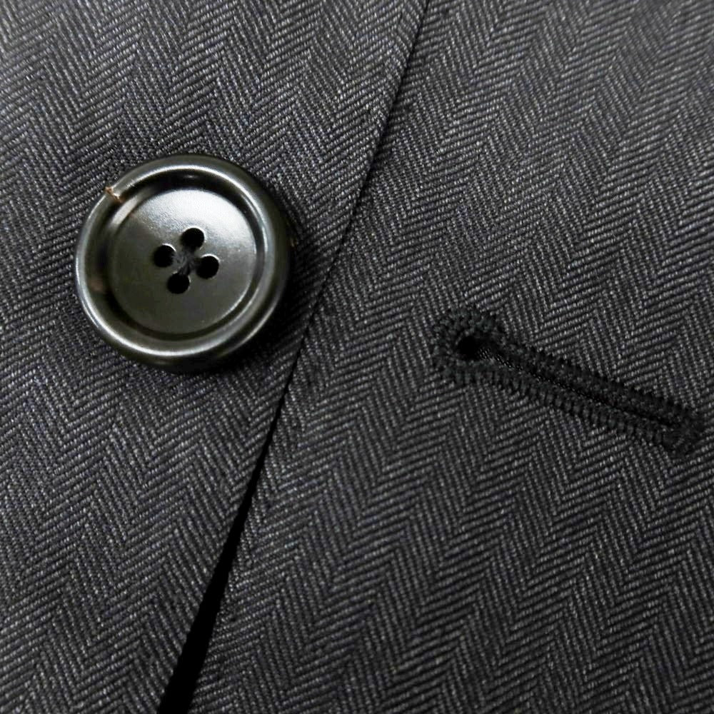 【中古】グッチ GUCCI ヘリンボーン織ウール 2つボタンスーツ ダークグレー【 48 】【 状態ランクC 】【 メンズ 】