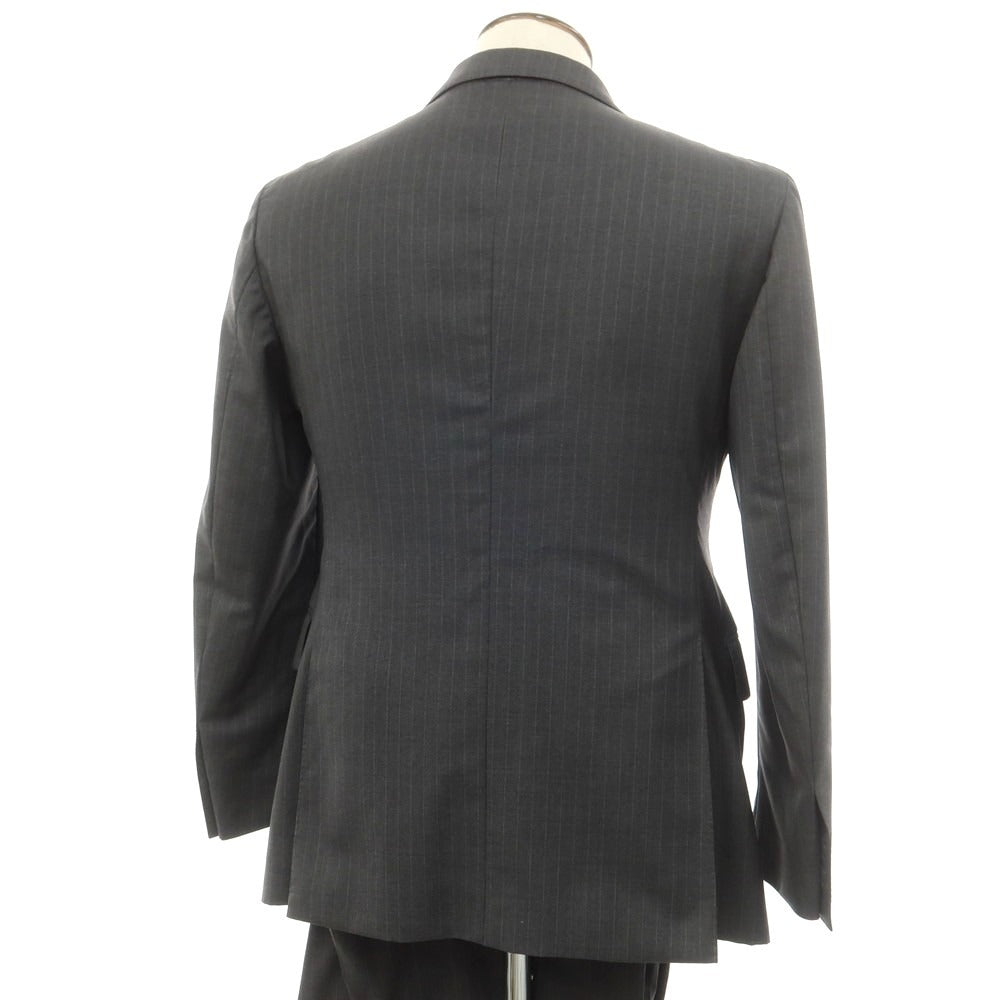 【中古】タリアトーレ TAGLIATORE ISETAN別注 ウール ストライプ 2つボタンスーツ ダークグレー【 表記不明(L位) 】【 状態ランクD 】【 メンズ 】