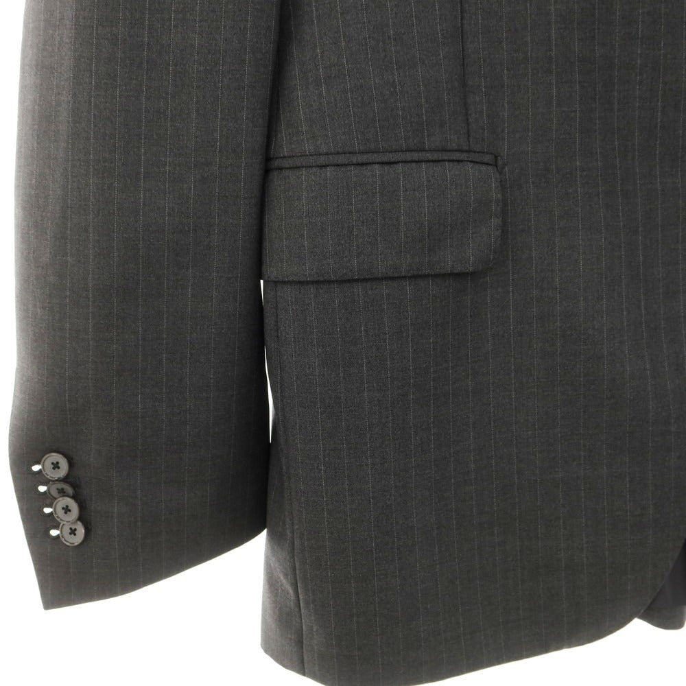 【中古】タリアトーレ TAGLIATORE ISETAN別注 ウール ストライプ 2つボタンスーツ ダークグレー【 表記不明(L位) 】【 状態ランクD 】【 メンズ 】