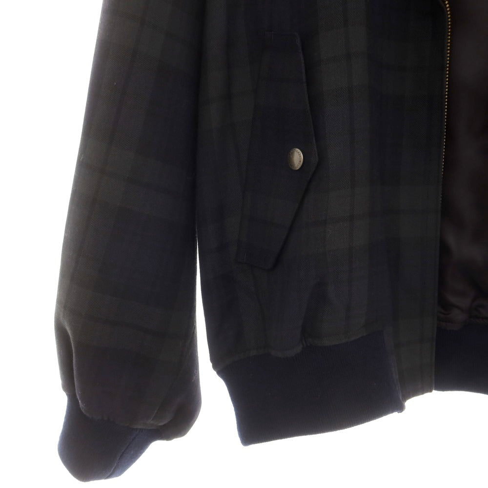 【中古】トラディショナルウェザーウェア Traditional Weatherwear ポリエステルウール チェック スイングトップ グレー系xネイビー【 38 】【 状態ランクB 】【 メンズ 】