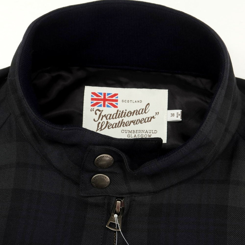 【中古】トラディショナルウェザーウェア Traditional Weatherwear ポリエステルウール チェック スイングトップ グレー系xネイビー【 38 】【 状態ランクB 】【 メンズ 】