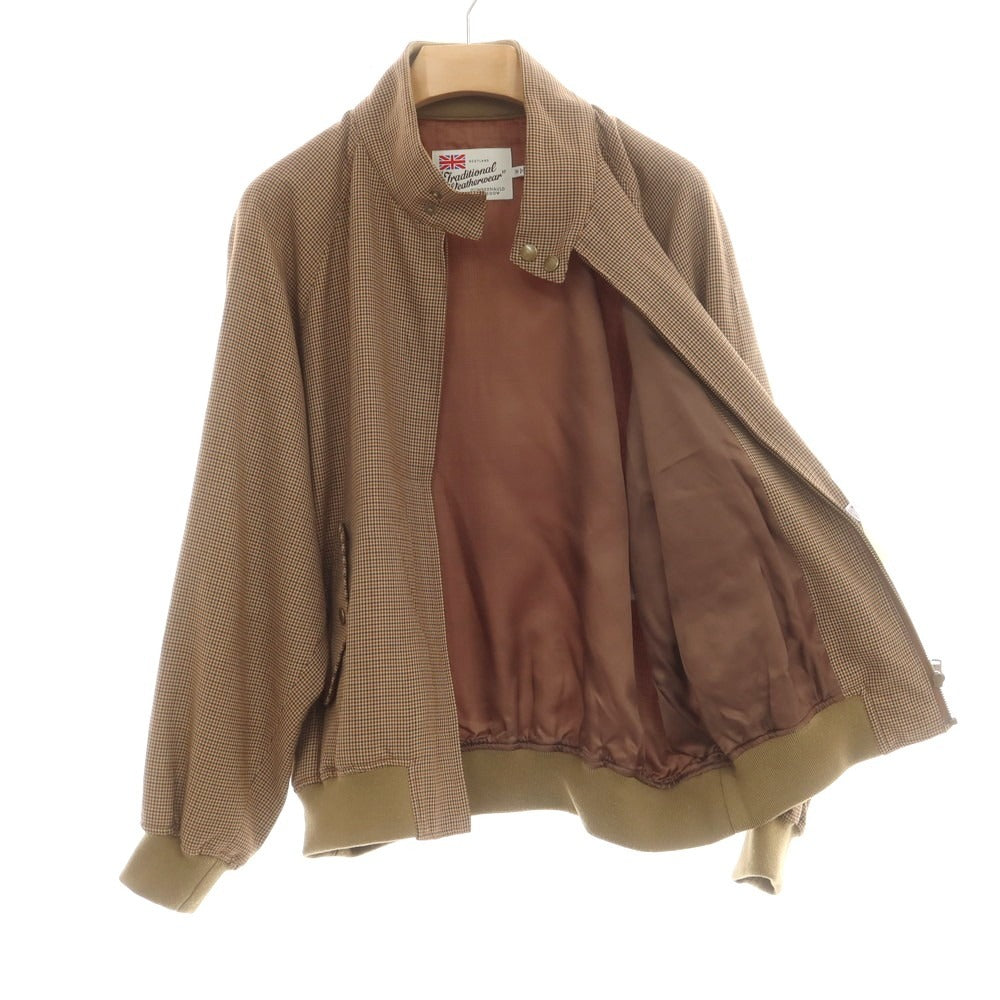 【中古】トラディショナルウェザーウェア Traditional Weatherwear ポリエステルウール チェック スイングトップ ベージュxブラウン【 38 】【 状態ランクB 】【 メンズ 】