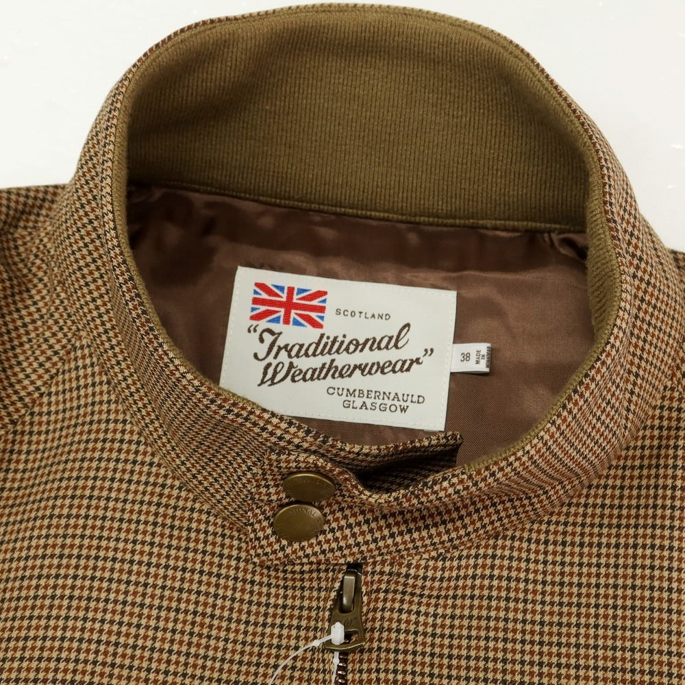 【中古】トラディショナルウェザーウェア Traditional Weatherwear ポリエステルウール チェック スイングトップ ベージュxブラウン【 38 】【 状態ランクB 】【 メンズ 】