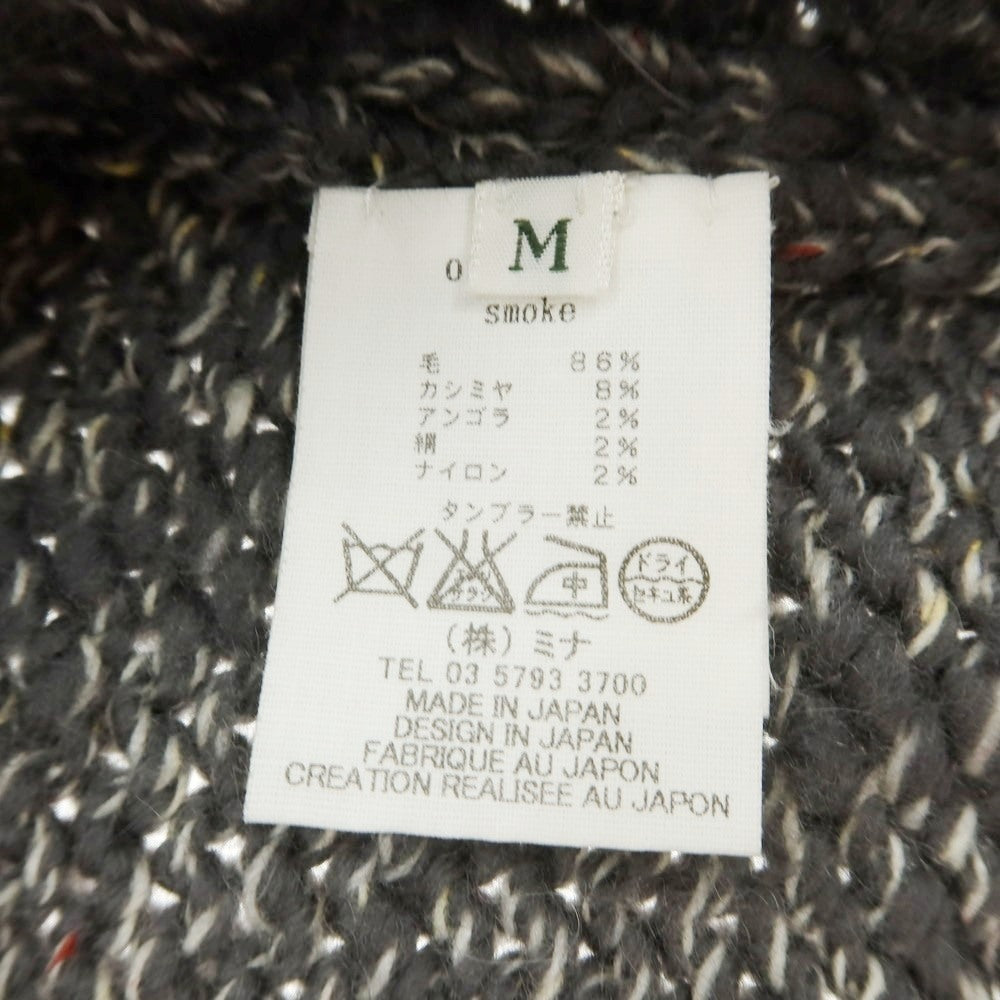 【中古】ミナペルホネン mina perhonen ローゲージ ウールカシミヤアンゴラシルクナイロン ショールカラー カーディガン グレー【 M 】【 状態ランクB 】【 メンズ 】