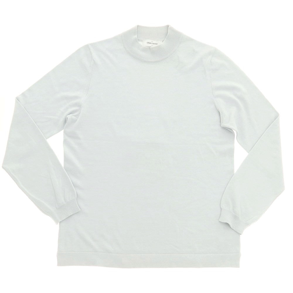 【中古】グランサッソ GRAN SASSO ハイゲージ コットン モックネック プルオーバーニット ライトグレー【 48 】【 状態ランクB 】【 メンズ 】