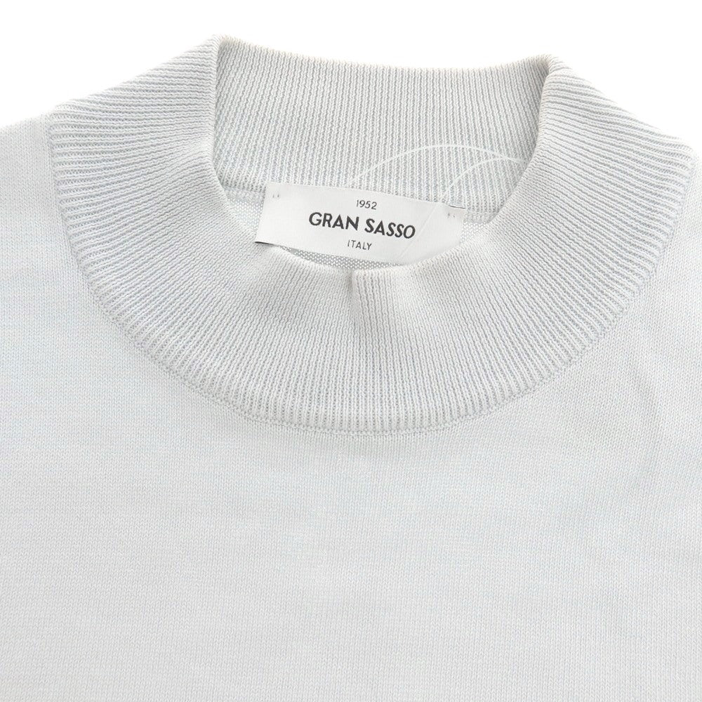 【中古】グランサッソ GRAN SASSO ハイゲージ コットン モックネック プルオーバーニット ライトグレー【 48 】【 状態ランクB 】【 メンズ 】