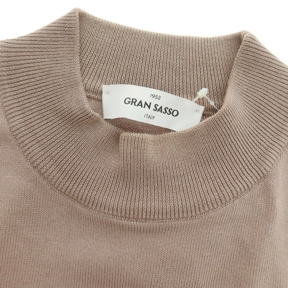 【中古】グランサッソ GRAN SASSO ハイゲージ コットン モックネック プルオーバーニット アッシュブラウン【 48 】【 状態ランクC 】【 メンズ 】