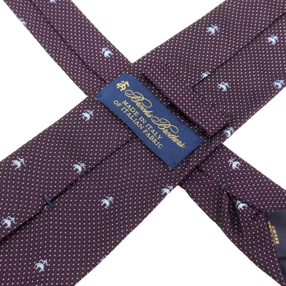 【中古】ブルックスブラザーズ Brooks Brothers 小紋柄ネクタイ ダークパープルxブルー【 状態ランクC 】【 メンズ 】